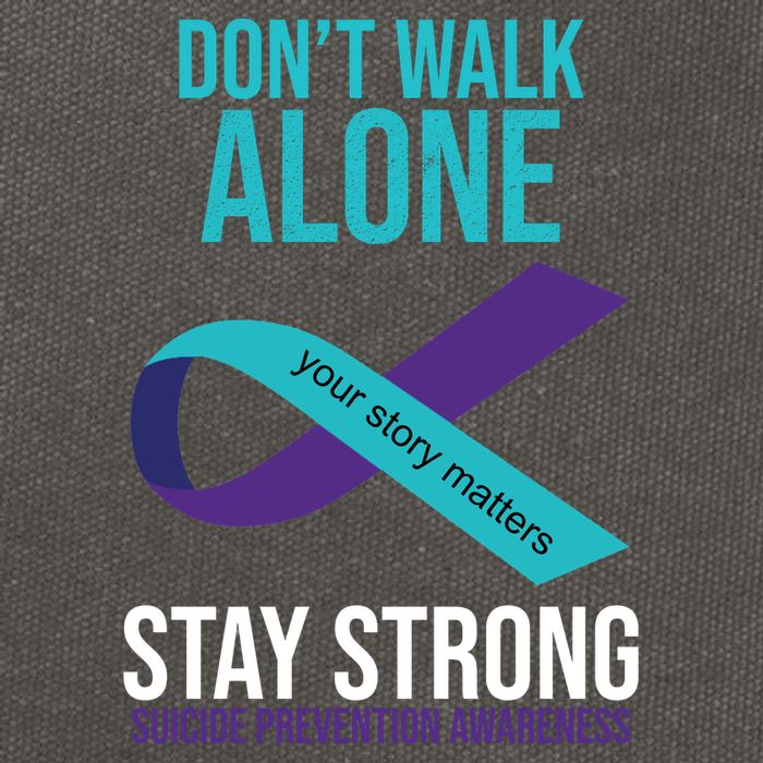 Don't Walk Alone Stay Strong Suicided Prevention Awareness Cotton Canvas Backpack