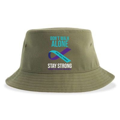 Don't Walk Alone Stay Strong Suicided Prevention Awareness Sustainable Bucket Hat