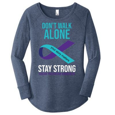 Don't Walk Alone Stay Strong Suicided Prevention Awareness Women's Perfect Tri Tunic Long Sleeve Shirt