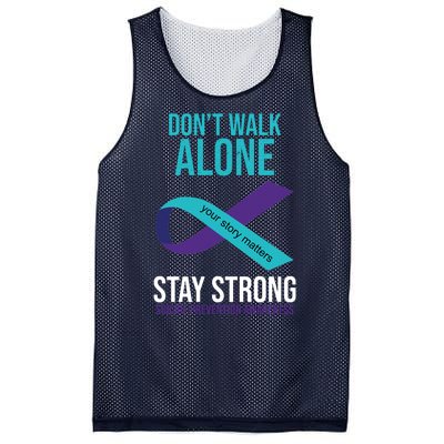 Don't Walk Alone Stay Strong Suicided Prevention Awareness Mesh Reversible Basketball Jersey Tank