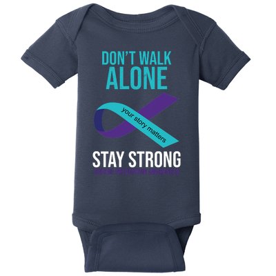 Don't Walk Alone Stay Strong Suicided Prevention Awareness Baby Bodysuit