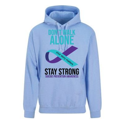 Don't Walk Alone Stay Strong Suicided Prevention Awareness Unisex Surf Hoodie