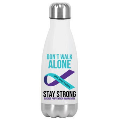 Don't Walk Alone Stay Strong Suicided Prevention Awareness Stainless Steel Insulated Water Bottle