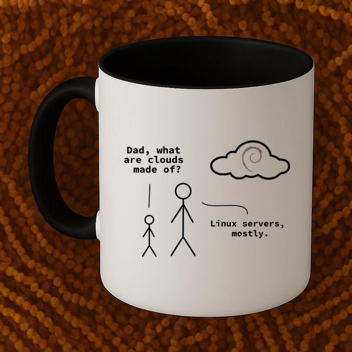Dad What Are Clouds Made Of? Debian Linux Programmer Gift Coffee Mug