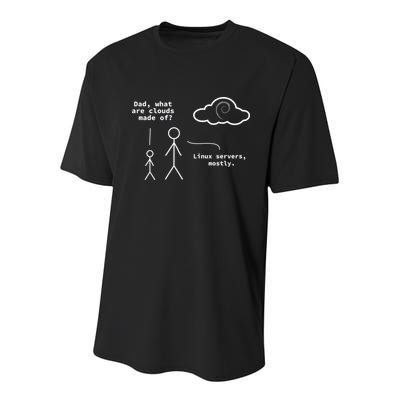 Dad What Are Clouds Made Of? Debian Linux Programmer Gift Youth Performance Sprint T-Shirt
