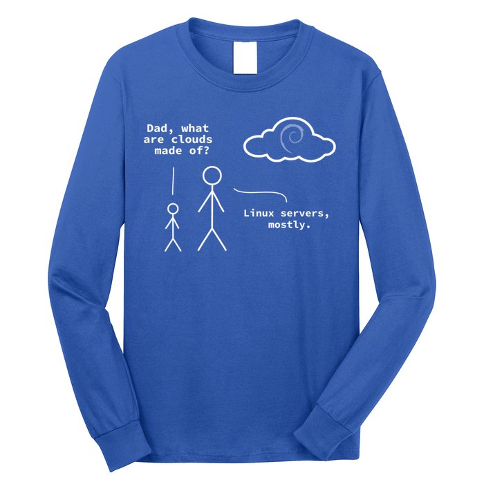 Dad What Are Clouds Made Of? Debian Linux Programmer Gift Long Sleeve Shirt