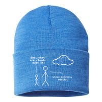 Dad What Are Clouds Made Of? Debian Linux Programmer Gift Sustainable Knit Beanie