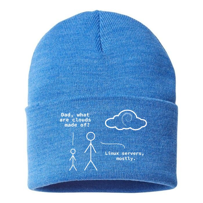 Dad What Are Clouds Made Of? Debian Linux Programmer Gift Sustainable Knit Beanie