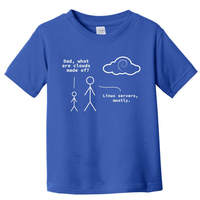Dad What Are Clouds Made Of? Debian Linux Programmer Gift Toddler T-Shirt