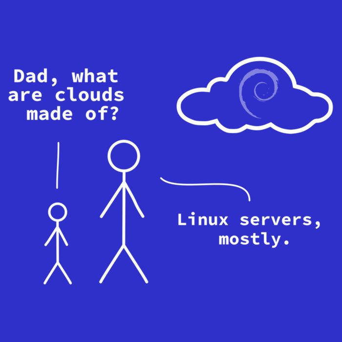 Dad What Are Clouds Made Of? Debian Linux Programmer Gift Toddler T-Shirt