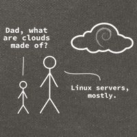 Dad What Are Clouds Made Of? Debian Linux Programmer Gift Cotton Canvas Backpack