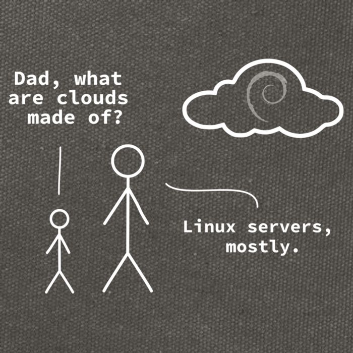 Dad What Are Clouds Made Of? Debian Linux Programmer Gift Cotton Canvas Backpack