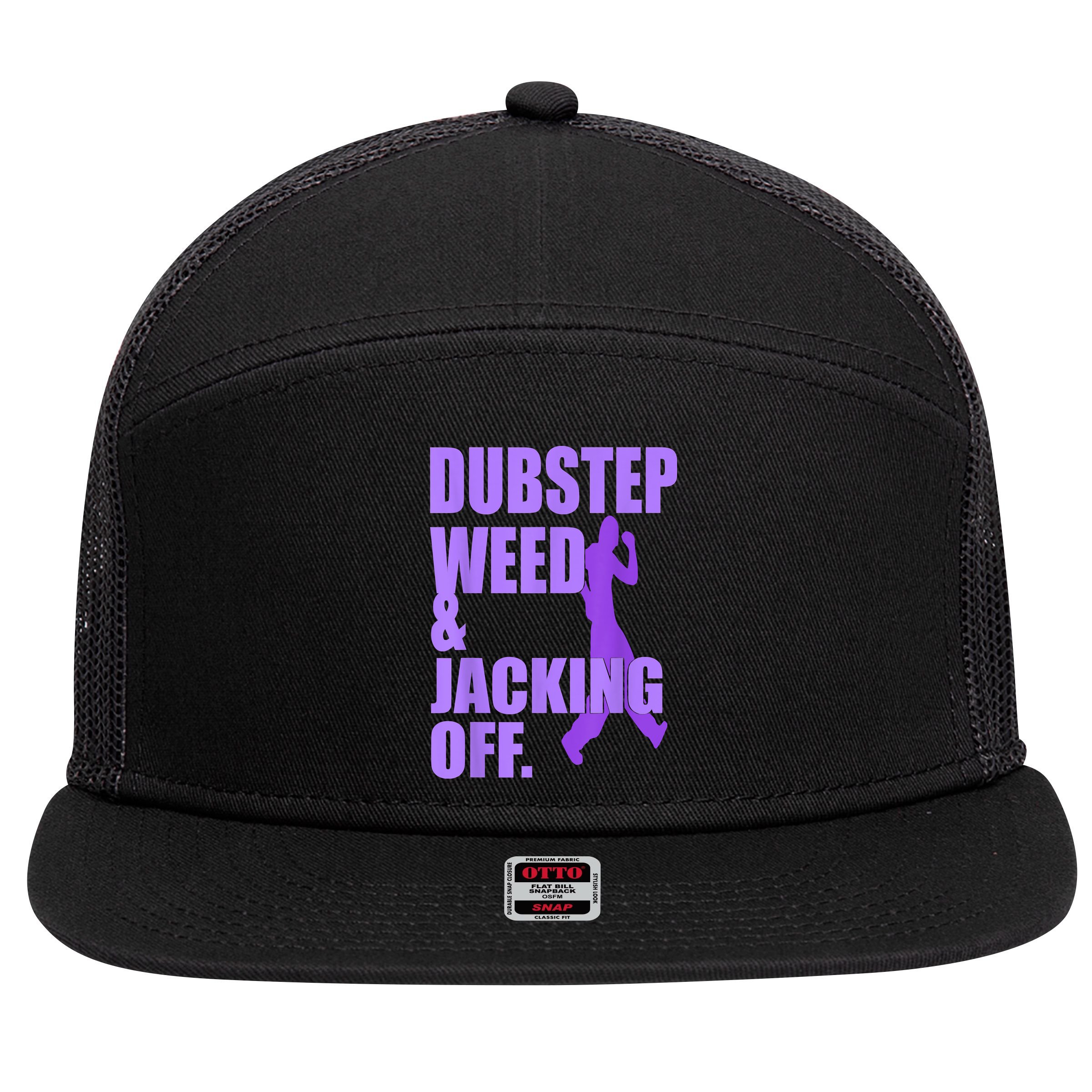 Dubstep Weed And Jacking Off 7 Panel Mesh Trucker Snapback Hat