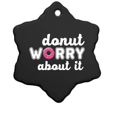 Donut Worry About It Ceramic Star Ornament