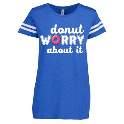 Donut Worry About It Enza Ladies Jersey Football T-Shirt