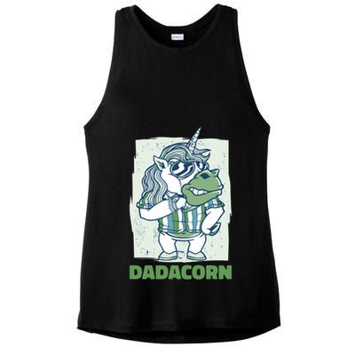 Dadacorn With A Unicorn For Father's Day Gift Ladies PosiCharge Tri-Blend Wicking Tank