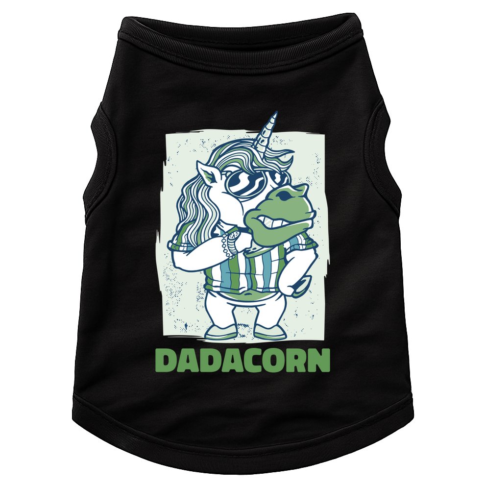 Dadacorn With A Unicorn For Father's Day Gift Doggie Tank