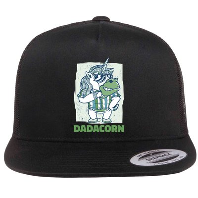 Dadacorn With A Unicorn For Father's Day Gift Flatbill Hat