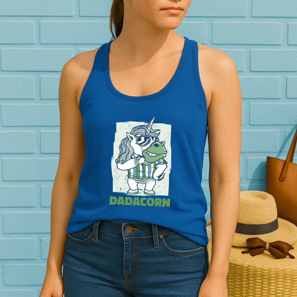 Dadacorn With A Unicorn For Father's Day Gift Womens Tank Top