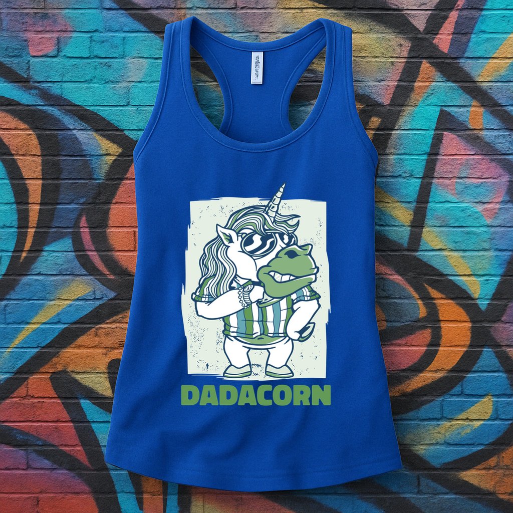 Dadacorn With A Unicorn For Father's Day Gift Womens Tank Top