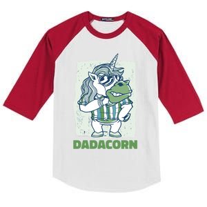 Dadacorn With A Unicorn For Father's Day Gift Kids Colorblock Raglan Jersey