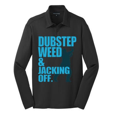 Dubstep Weed And Jacking Off Silk Touch Performance Long Sleeve Polo