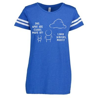 Dad What Are Clouds Made Of Enza Ladies Jersey Football T-Shirt