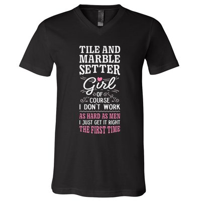Dont Work As Hard As Tile And Marble Setter V-Neck T-Shirt