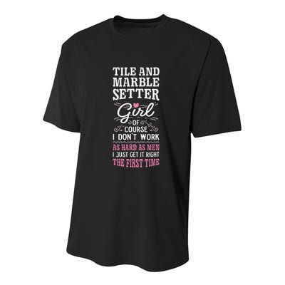 Dont Work As Hard As Tile And Marble Setter Youth Performance Sprint T-Shirt