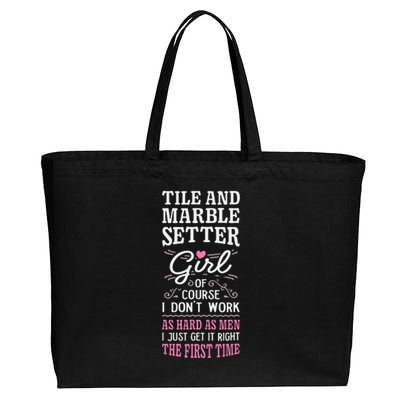 Dont Work As Hard As Tile And Marble Setter Cotton Canvas Jumbo Tote