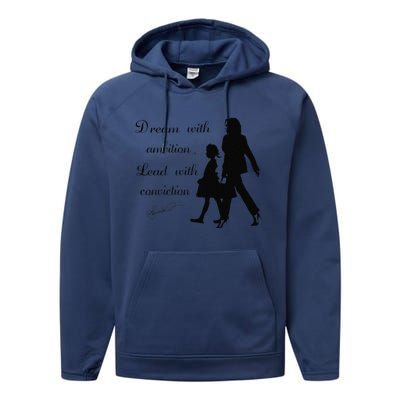 Dream With Ambition Lead With Conviction Kamala Harris 2024 Performance Fleece Hoodie