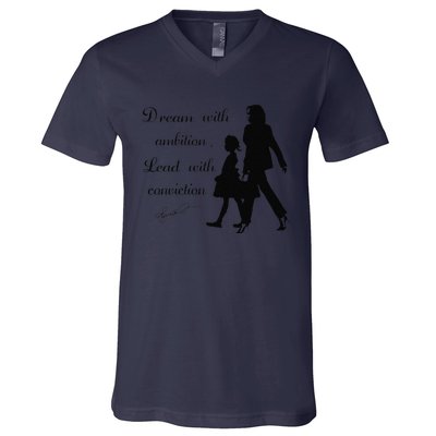 Dream With Ambition Lead With Conviction Kamala Harris 2024 V-Neck T-Shirt