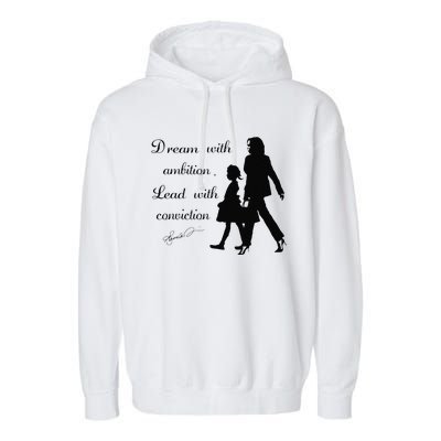 Dream With Ambition Lead With Conviction Kamala Harris 2024 Garment-Dyed Fleece Hoodie