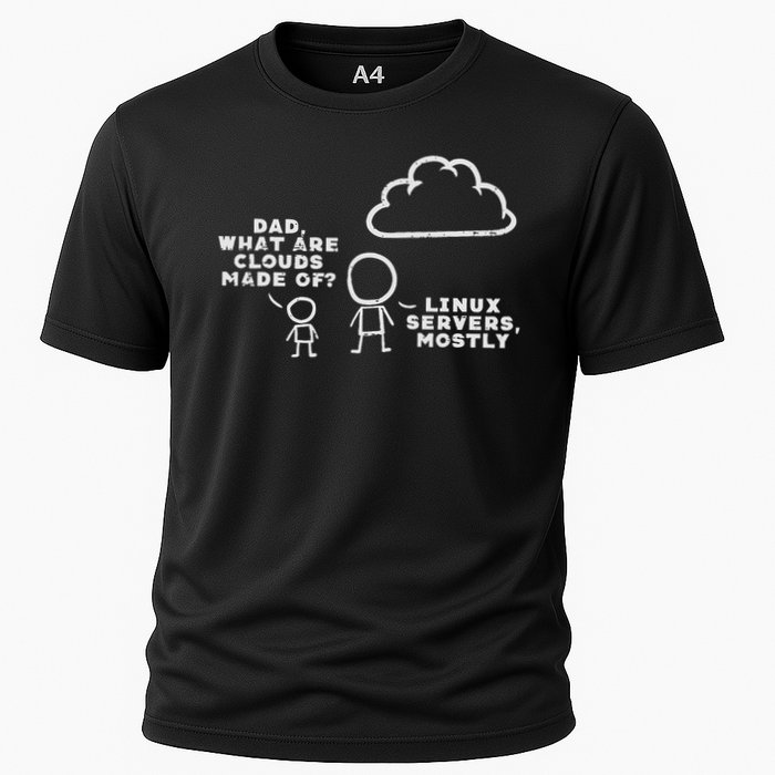 Dad What Are Clouds Made Of Linux Servers It Programmer Men Cooling Performance Crew T-Shirt