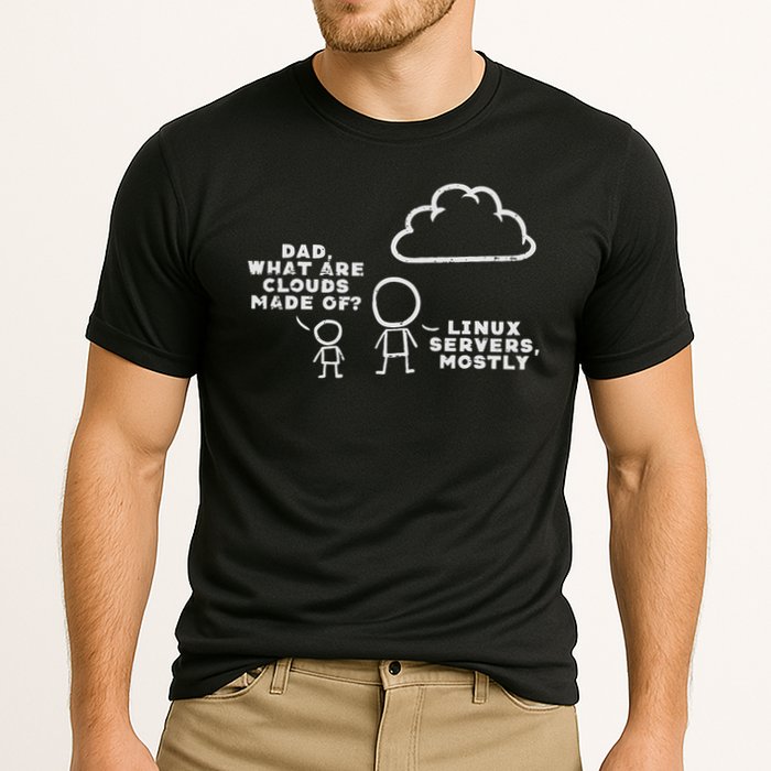 Dad What Are Clouds Made Of Linux Servers It Programmer Men Cooling Performance Crew T-Shirt