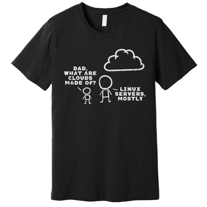 Dad What Are Clouds Made Of Linux Servers It Programmer Men Premium T-Shirt