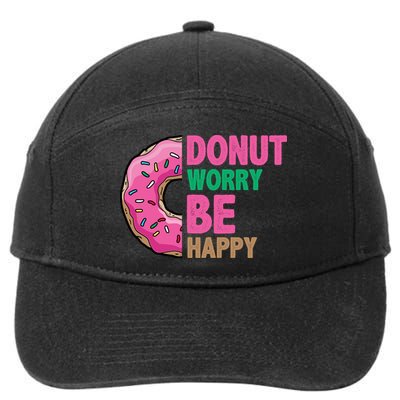 Donut Worry Be Happy Positive Quote 7-Panel Snapback Hat