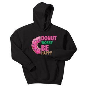 Donut Worry Be Happy Positive Quote Kids Hoodie