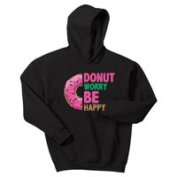 Donut Worry Be Happy Positive Quote Kids Hoodie