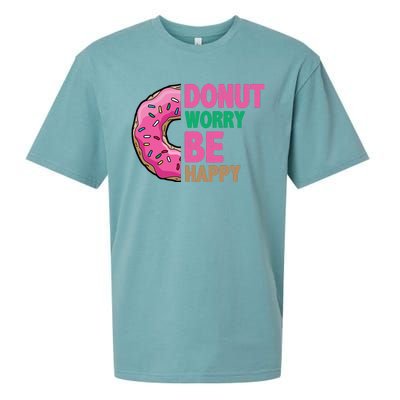 Donut Worry Be Happy Positive Quote Sueded Cloud Jersey T-Shirt