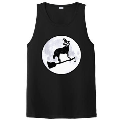 Dog Witch Broom Full Moon Doodle Dood Halloween Hat PosiCharge Competitor Tank