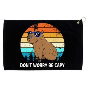 DonT Worry Be Capy Distressed Capybara Styles Animal Lover Grommeted Golf Towel