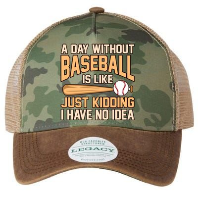 Day Without Baseball Sports Player Lover Coach Graphic Gift Legacy Tie Dye Trucker Hat