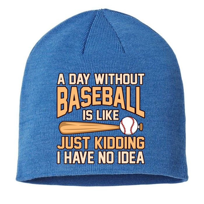 Day Without Baseball Sports Player Lover Coach Graphic Gift Sustainable Beanie