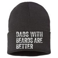 Dads With Beards Are Better FatherS Day Funny Dad Jokes Sustainable Knit Beanie