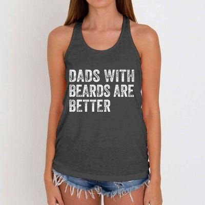 Dads With Beards Are Better FatherS Day Funny Dad Jokes Women's Knotted Racerback Tank