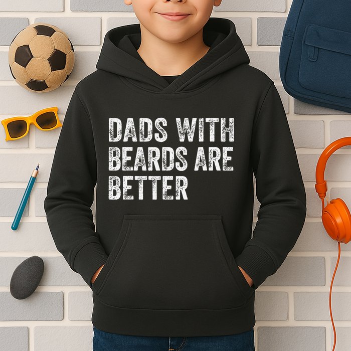 Dads With Beards Are Better FatherS Day Funny Dad Jokes Kids Hoodie