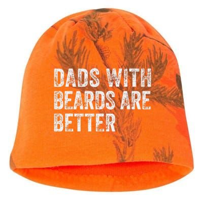 Dads With Beards Are Better FatherS Day Funny Dad Jokes Kati - Camo Knit Beanie