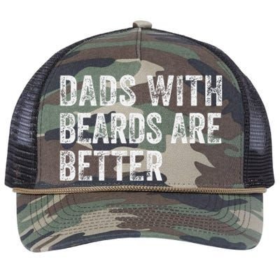 Dads With Beards Are Better FatherS Day Funny Dad Jokes Retro Rope Trucker Hat Cap