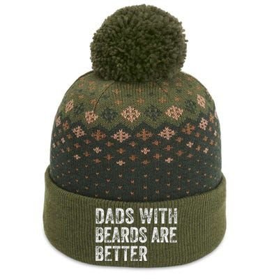 Dads With Beards Are Better FatherS Day Funny Dad Jokes The Baniff Cuffed Pom Beanie